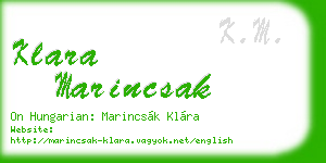 klara marincsak business card